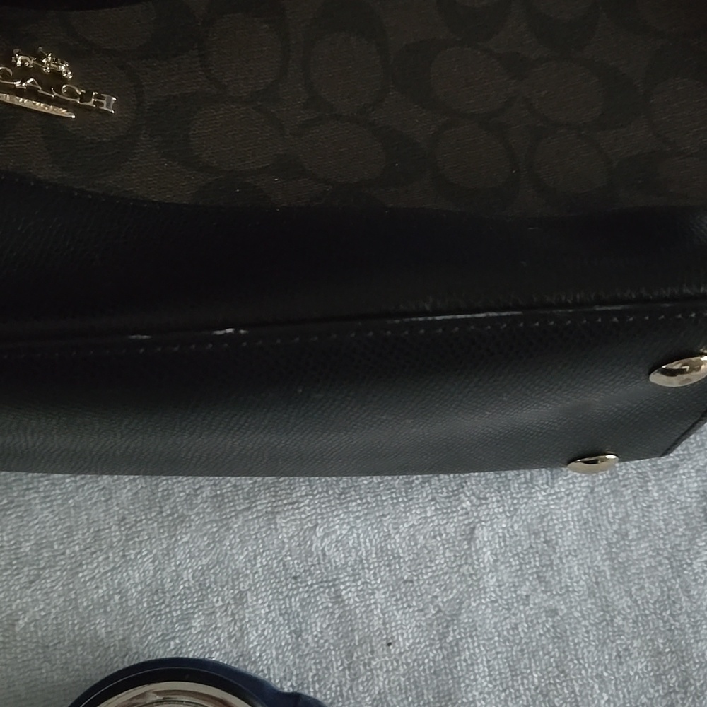 Coach Signature Brown and Black Satchel - Picture 6 of 10